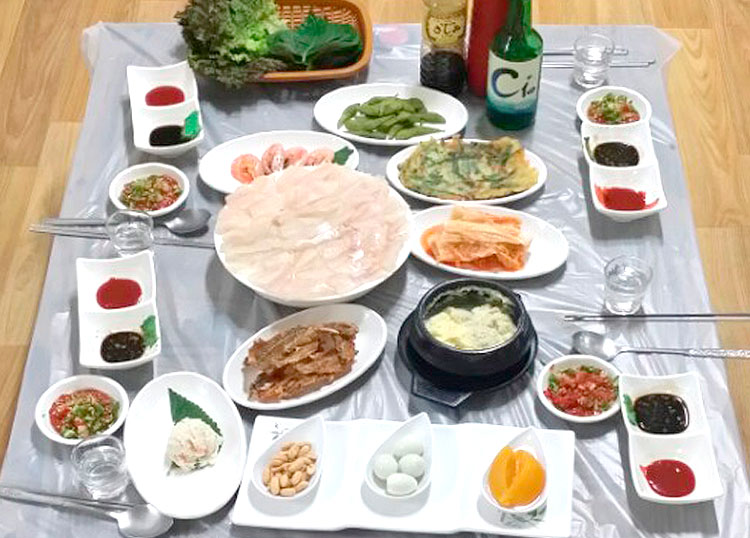 도다리회 상차림