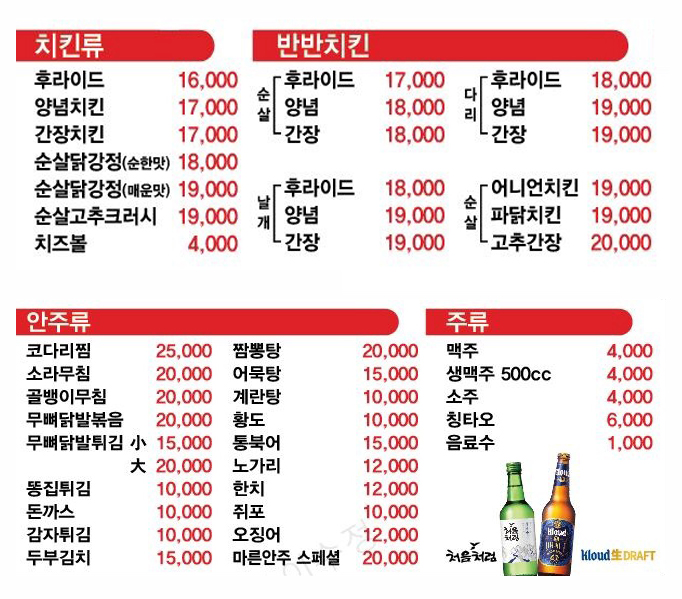 메뉴판
