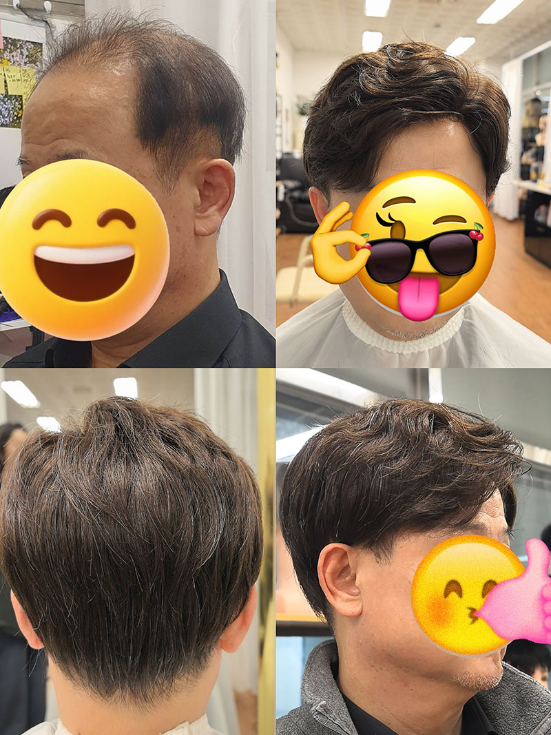 남성 가발 세련된 헤어스타일링